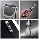 Digital Display Electric Hair Clipper, Rechargeable Hair Trimmer for Adults & Kids, Multiple Attachments—Gold