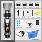 Digital Display Electric Hair Clipper, Rechargeable Hair Trimmer for Adults & Kids, Includes a Free Replacement Blade—Black In Australia - Darrahopens