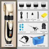 Digital Display Electric Hair Clipper, Rechargeable Hair Trimmer for Adults & Kids, Includes a Free Replacement Blade—Gold In Australia - Darrahopens