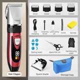 Digital Display Electric Hair Clipper, Rechargeable Hair Trimmer for Adults & Kids, Includes a Free Replacement Blade—Red In Australia - Darrahopens
