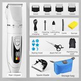 Digital Display Electric Hair Clipper, Rechargeable Hair Trimmer for Adults & Kids, Includes a Free Replacement Blade—White