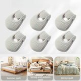 Flocked Needle-Free Quilt Fasteners, Shell Anti-Slip Clips, Duvet Sheet Holder Clips (6-Piece Pack) - Gray In Australia - Darrahopens