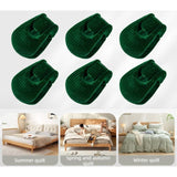 Flocked Needle-Free Quilt Fasteners, Shell Anti-Slip Clips, Duvet Sheet Holder Clips (6-Piece Pack)—Green In Australia - Darrahopens