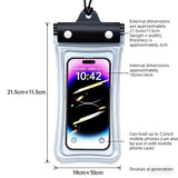 2 PCS Floating Airbag Phone Waterproof Pouch, IPX8 Touch Screen, Phone Case for Drifting and Outdoor Sports - Blue