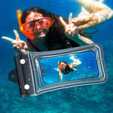 2 PCS Floating Airbag Phone Waterproof Pouch, IPX8 Touch Screen, Phone Case for Drifting and Outdoor Sports - Blue