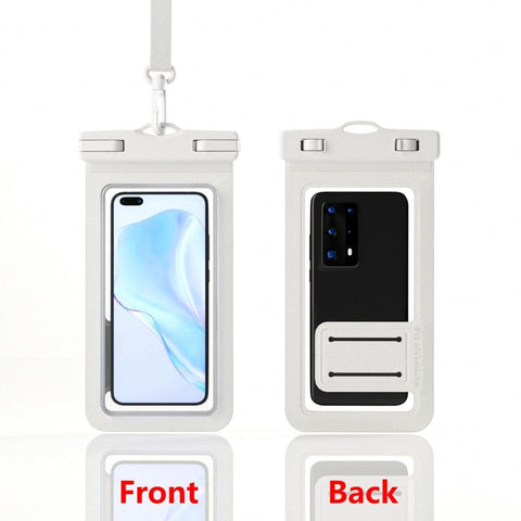 Single-Hand Selfie Phone Waterproof Pouch, High-Sensitivity Touch Screen, for Snorkeling and Surfing—White