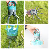 Blue - 6-Claw Portable Pet Poop Picker, Outdoor Pet Poop Pick-Up Tool, Plus a Free Roll of Trash Bags