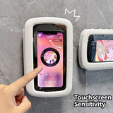 Rotatable Wall‑Mount Waterproof Phone Case for Bathroom, Touchable Shower Phone Holder for Watching Videos