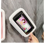 Rotatable Wall‑Mount Waterproof Phone Case for Bathroom, Touchable Shower Phone Holder for Watching Videos