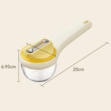 Rotatable Vegetable Peeler with Peel Storage Container, Anti-Splash Stainless Steel Peeling Tool—Green
