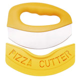Stainless Steel Pizza Cutter with Protective Cover, Multi-purpose Dough Slicer—Yellow
