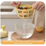 Hand-Crank Fruit & Vegetable Spinner, Manual Salad Dryer, Kitchen Washing and Draining Basket—Pink