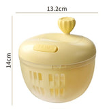 Hand-Crank Fruit & Vegetable Spinner, Manual Salad Dryer, Kitchen Washing and Draining Basket—Yellow