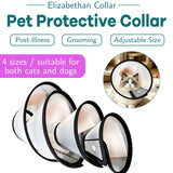 Classic Elizabethan Collar - Anti-Licking Collar - Multiple Sizes - Adjustable - Bite-Resistant - Transparent - Flea & Tick Prevention & Anti-Licking - Velcro Closure - For Cats & Dogs -27-31CM - 1 Piece