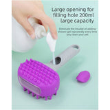 Pet Bath Brush Massage Shampoo Dispensing Grooming Brush for Dog Cat Hair Cleaning-purple In Australia - Darrahopens