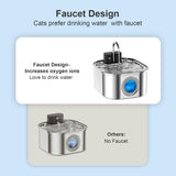3.2L Large Capacity Stainless Steel Pet Water Fountain 4200mAh Rechargeable Battery Automatic Circulating Dog Cat Drinking Water Dispenser In Australia - Darrahopens