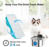 3.2L Large Capacity Stainless Steel Pet Water Fountain 4200mAh Rechargeable Battery Automatic Circulating Dog Cat Drinking Water Dispenser In Australia - Darrahopens