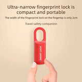 Smart Fingerprint Padlock Portable Luggage Lock Type C Rechargeable Anti Theft Travel Bag Lock-black