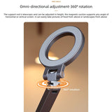 Multi-Axis Foldable Magnetic Phone Tripod Portable Travel MagSafe Compatible Cell Phone Desktop Mount Adjustable Angle Stand