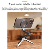 Multi-Axis Foldable Magnetic Phone Tripod Portable Travel MagSafe Compatible Cell Phone Desktop Mount Adjustable Angle Stand