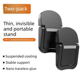 2‑Pack One‑Level Foldable Laptop Stand Invisible Portable Notebook Cooling Feet with Nano Adhesive for Desk Use-Black In Australia - Darrahopens