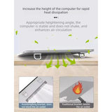 2‑Pack Two‑Level Adjustable Foldable Laptop Stand Invisible Portable Notebook Cooling Feet Nano Sticker for Office Travel-Black