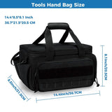 14 Inch Heavy Duty Electrician Tool Bag, Multi Compartment Hardware Carry Bag for Carpenter Tradesmen
