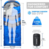 3 Season Lightweight Camping Sleeping Bag, Portable Compact Backpacking Sleep Sack for Outdoor Hiking Travel In Australia - Darrahopens