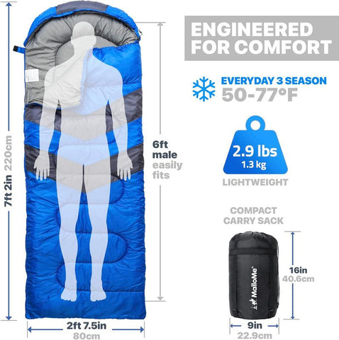 3 Season Lightweight Camping Sleeping Bag, Portable Compact Backpacking Sleep Sack for Outdoor Hiking Travel In Australia - Darrahopens