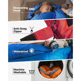 3 Season Lightweight Camping Sleeping Bag, Portable Compact Backpacking Sleep Sack for Outdoor Hiking Travel