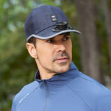 Solar Powered Cooling Fan Mesh Cap, Breathable Sun Protection Hat for Outdoor Hiking & Garden Work-navy blue In Australia - Darrahopens