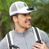 Solar Powered Cooling Fan Mesh Cap, Breathable Sun Protection Hat for Outdoor Hiking & Garden Work-light grey In Australia - Darrahopens