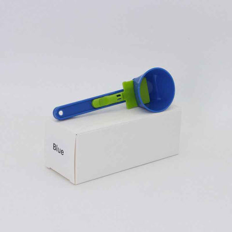 Leak-proof coffee scoop,Sliding coffee funnel,Coffee scoop with measurements,Coffee bar tool,1pc,blue