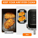 Air Fryer Glass Baking Tray Insert with Drain Rack & Support Frame, Heat Resistant Food Safe Cooking Container-Black In Australia - Darrahopens