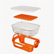 Air Fryer Glass Baking Tray Insert with Drain Rack & Support Frame, Heat Resistant Food Safe Cooking Container-Orange In Australia - Darrahopens