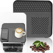 L Shaped Silicone Coffee Machine Mat, Non Slip Heat Resistant Espresso Machine Drip Tray Protector Pad-Black In Australia - Darrahopens