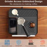 L Shaped Silicone Coffee Machine Mat, Non Slip Heat Resistant Espresso Machine Drip Tray Protector Pad-Black In Australia - Darrahopens