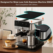 L Shaped Silicone Coffee Machine Mat, Non Slip Heat Resistant Espresso Machine Drip Tray Protector Pad-Gray
