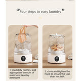 Portable Mini Underwear Socks Washing Machine, Rechargeable Travel Small Personal Laundry Washer