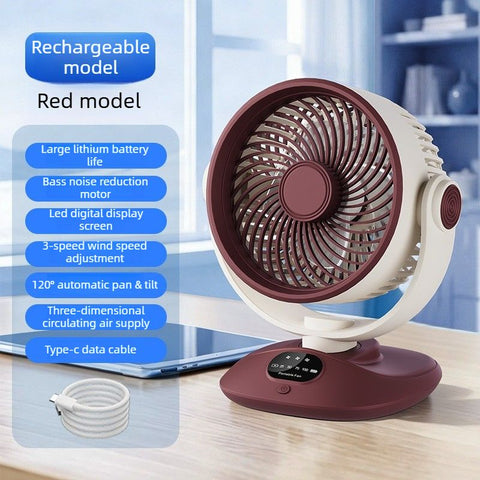 Desktop Oscillating Fan- Red