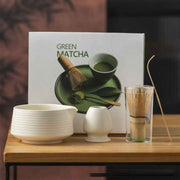 Diancha Tea Whisk Set, Bamboo Tea Tools with Ceramic Tea Bowl, Complete Powder Tea Making Kit, Gift Set for Tea Lovers-White