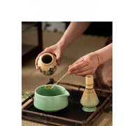 Diancha Tea Whisk Set, Bamboo Tea Tools with Ceramic Tea Bowl, Complete Powder Tea Making Kit, Gift Set for Tea Lovers-White