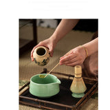 Diancha Tea Whisk Set, Bamboo Tea Tools with Ceramic Tea Bowl, Complete Powder Tea Making Kit, Gift Set for Tea Lovers-White