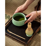 Diancha Tea Whisk Set, Bamboo Tea Tools with Ceramic Tea Bowl, Complete Powder Tea Making Kit, Gift Set for Tea Lovers-Light Green
