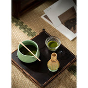 Diancha Tea Whisk Set, Bamboo Tea Tools with Ceramic Tea Bowl, Complete Powder Tea Making Kit, Gift Set for Tea Lovers-Light Green