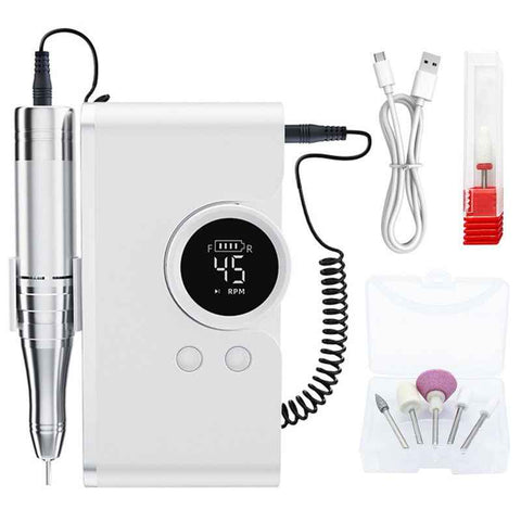 Portable Nail Drill Machine – 45,000 RPM Electric Nail File & Buffer for Acrylic Gel Nails