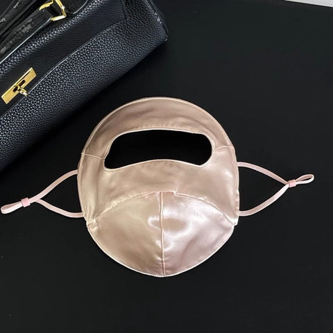 Mulberry Silk Sun Protection Face Mask – UV Blocking Breathable Dust Mask for Outdoor Cycling (Short Style, Pink) In Australia - Darrahopens In Australia - Darrahopens