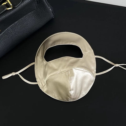 Mulberry Silk Sun Protection Face Mask – UV Blocking Breathable Dust Mask for Outdoor Cycling (Short Style, Gold) In Australia - Darrahopens In Australia - Darrahopens