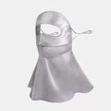 Long-Style Neck-Covering Silk Sun Protection Mask – Full-Face UV Blocking Mask for Cycling and Outdoor Activities (Gray) In Australia - Darrahopens In Australia - Darrahopens