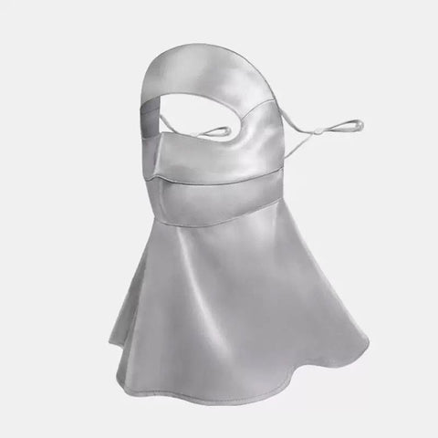 Long-Style Neck-Covering Silk Sun Protection Mask – Full-Face UV Blocking Mask for Cycling and Outdoor Activities (Gray) In Australia - Darrahopens In Australia - Darrahopens